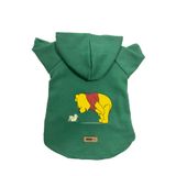 monopetz Kapişonlu Polar Sweatshirt Köpek ve Kedi Kıyafeti & Elbisesi Yeşil Winnie The Pooh L