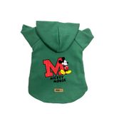 monopetz Kapişonlu Polar Sweatshirt Köpek ve Kedi Kıyafeti & Elbisesi Yeşil Yeni Mickey 2 S