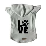 monopetz Kapişonlu Sweatshirt Köpek ve Kedi Kıyafeti & Elbisesi - Beyaz Love M Beden
