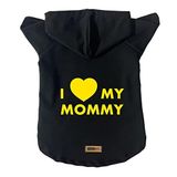monopetz Kapişonlu Sweatshirt Köpek ve Kedi Kıyafeti & Elbisesi - Siyah I Love Mommy S Beden