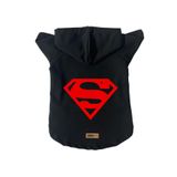 Monopetz Kapişonlu Sweatshirt Köpek Ve Kedi Kıyafeti & Elbisesi - Siyah Superman