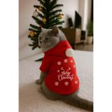 monopetz Kapişonlu Sweatshirt Köpek ve Kedi Yılbaşı Kıyafeti - Yılbaşı Özel Noel Baba XS Beden