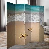 MonoStella Denizyıldızı 5 Kanatlı Oda Bölücü Çift Taraflı Kanvas Paravan - 200 x 180 cm - Renkli