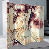 MonoStella Kadın Güzelliği 5 Kanatlı Oda Bölücü Çift Taraflı Kanvas Paravan - 200 x 180 cm - Renkli