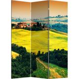MonoStella Manzara 3 Kanatlı Oda Bölücü Çift Taraflı Kanvas Paravan - 120 x 180 cm - Renkli
