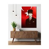 MonoStella Mustafa Kemal Atatürk Ve Türk Bayrağı Kanvas Tablo