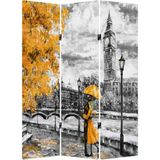 MonoStella Romantik Dekorotif 3 Kanatlı Oda Bölücü Çift Taraflı Kanvas Paravan - 120 x 180 cm - Renkli