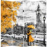 MonoStella Romantik Dekorotif 4 Kanatlı Oda Bölücü Çift Taraflı Kanvas Paravan - 160 x 180 cm - Renkli