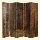 MonoStella Stellastore Gustav Klimt Köknar Ağacı 5 Kanatlı Oda Bölücü Çift Taraflı Kanvas Paravan - 200 x 180 cm - Renkli