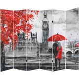 MonoStella Stellastore Romantik Dekorotif 6 Kanatlı Oda Bölücü Çift Taraflı Kanvas Paravan - 240 x 180 cm - Renkli