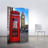 MonoStella Telefon Kulübesi 3 Kanatlı Oda Bölücü Çift Taraflı Kanvas Paravan - 120 x 180 cm - Renkli