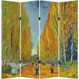 MonoStella Vincent Van Gogh Lalle Des Alyscamps 4 Kanatlı Oda Bölücü Çift Taraflı Kanvas Paravan - 160 x 180 cm - Renkli