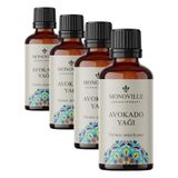 Monoville Avokado Yağı 30 ml Soğuk Sıkım%100 Saf Ve Doğal (Avocado Oil) (4 paketi)