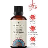 Monoville İncir Çekirdeği Yağı 30 ml Soğuk Sıkım Saf ve Doğal (Fig Seed Oil)