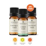 Monoville Limon Yağı 10 ml, Portakal Yağı 10 ml, Greyfurt Yağı 10 ml 3'lü Set Saf ve Doğal 3x10 ml