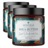 Monoville Shea Butter (Karite) Yağı 100 ml Soğuk Sıkım%100 Saf ve Doğal Güneş Sonrası Nemlendirici Yağ (Shea Butter) (3 paketi)