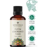 Monoville Üzüm Çekirdeği Yağı 30 ml Soğuk Sıkım Saf ve Doğal (Grape Seed Oil)