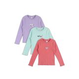 Monox 5-12 Yaş Kız Çocuk Fitilli Nakışlı 3’lü Sweatshirt Takım, Lila Mint Nar, 7-8 Yaş