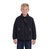 Monox Çocuk Lastik Manşetli Fermuarlı 3 Cepli Unisex Polar Ceket, Füme, 5-6 Yaş