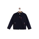 Monox Çocuk Lastik Manşetli Fermuarlı 3 Cepli Unisex Polar Ceket, Lacivert, 7-8 Yaş