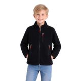 Monox Çocuk Lastik Manşetli Fermuarlı 3 Cepli Unisex Polar Ceket, Siyah, 5-6 Yaş