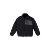 Monox Çocuk Lastik Manşetli Fermuarlı Unisex Kuzu Wellsoft Peluş Ceket, Siyah, 5 Yaş