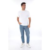 Monox Erkek Bisiklet Yaka Yazlık Triko Tişort Beyaz 2XL