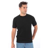 Monox Erkek Bisiklet Yaka Yazlık Triko Tişort Siyah 2XL