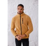 Monox Erkek Biyeli Fermuarlı Spor Polar Ceket - Camel
