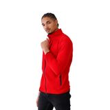 Monox Erkek Biyeli Fermuarlı Spor Polar Ceket, Kırmızı, M