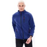 Monox Erkek Biyeli Fermuarlı Spor Polar Ceket - Saks