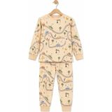 Monox Erkek Çocuk Mevsimlik Pamuk Araba Pijama Takımı - Bej - 3 Yaş
