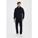 Monox Erkek Kapşonlu Kamuflaj Baskılı 3 İplik Sweatshirt