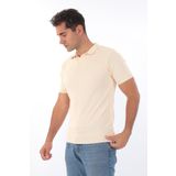 Monox Erkek Polo Yaka Spor Yazlık Triko Tişort Bej M