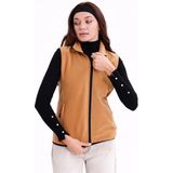 Monox Kadın Slim Fit Tam Fermuarlı Polar Yelek - Kahve