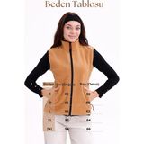 Monox Kadın Slim Fit Tam Fermuarlı Polar Yelek - Pembe