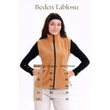 Monox Kadın Slim Fit Tam Fermuarlı Polar Yelek - XL - Pembe