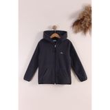 Monox Lastik Manşetli Fermuarlı Kapüşonlu Çocuk Unisex Polar Ceket - 9 - 10 Yaş - Füme