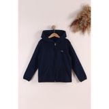 Monox Lastik Manşetli Fermuarlı Kapüşonlu Çocuk Unisex Polar Ceket - 9 - 10 Yaş - Lacivert