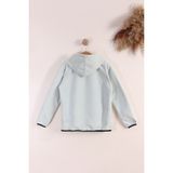 Monox Lastik Manşetli Fermuarlı Kapüşonlu Çocuk Unisex Polar Ceket - 9 - 10 Yaş - Su Yeşili
