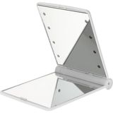 Monozone 3 Renk Seçenekli Katlanır Mini Işıklı Makyaj Aynası 8 LED PILLI(23A 12V Pil Dahildir) - Beyaz