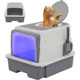 Monozone Büyük Boy Kedi Tuvaleti Çekmeceli Sterilizasyon ve Koku Giderme Taraklı Üst Kapaklı 35-55cm