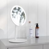 Monozone Dokunmatik LED Işıklı USB Li Yuvarlak Makyaj Aynası Masa Üstü Make Up - BEYAZ