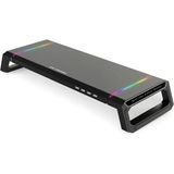 Monozone Laptop Sehpası Rgb 4 USB Hub Yükseklik Ayarlı Monitör Standı Bilgisayar Monitör Yükseltici - Siyah