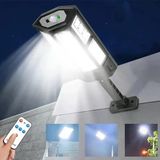 Monozone Led Lamba Sensörlü Su Geçirmez Güneş Enerjili 3 Modlu Şarjlı Kumandalı Solar Aydınlatma Lamba Bahçe Sokak Duvar Hareket Algılama