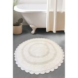 Monre Ekru Çap %100 Pamuklu 100x100 Cm Banyo Paspas Seti Renkli
