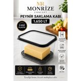 Monrize Concept 1,65 L Peynir Saklama Kabı Sızdırmaz Buzdolabı Saklama Kabı Peynirlik