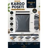 Monrize Concept 20 Adet Kargo Poşeti 48x55+5 Cm Cepsiz Kendinden Yapışkanlı Gri Kargo Poşeti E-Ticaret Paketleme Poşeti Su Geçirmez