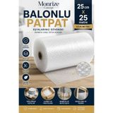 Monrize Concept 25 cm x 25 Metre 40 Gr Balonlu Patpat | Baloncuklu Naylon Ambalaj Patpatı | Kargo Paketleme Koruyucu Patpat | Darbe Emici Şeffaf Patpat
