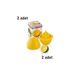 Mons 2 Adet Limon Şeklinde Sıkacağı Qlux Bpa İçermez Limon Saklama Kabı Limon Sıkacağı L-00217 (2 Renk )